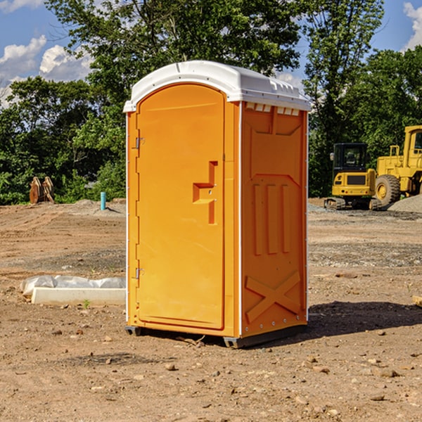 can i customize the exterior of the portable restrooms with my event logo or branding in Almont